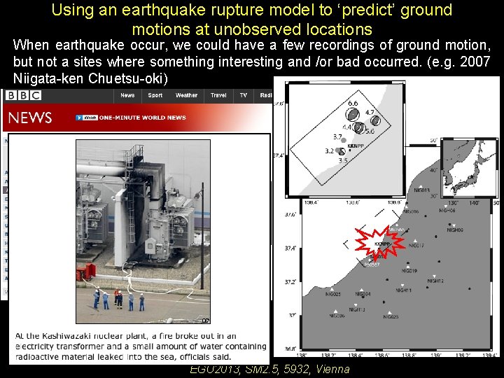 Using an earthquake rupture model to ‘predict’ ground motions at unobserved locations When earthquake