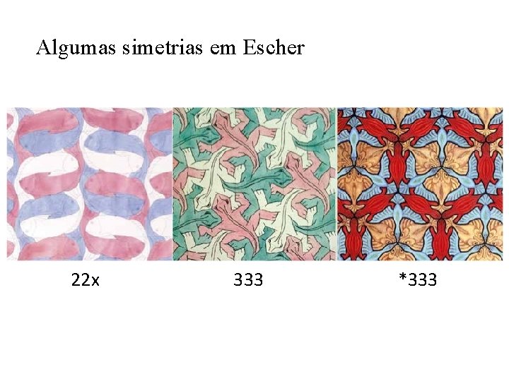 Algumas simetrias em Escher 22 x 333 *333 