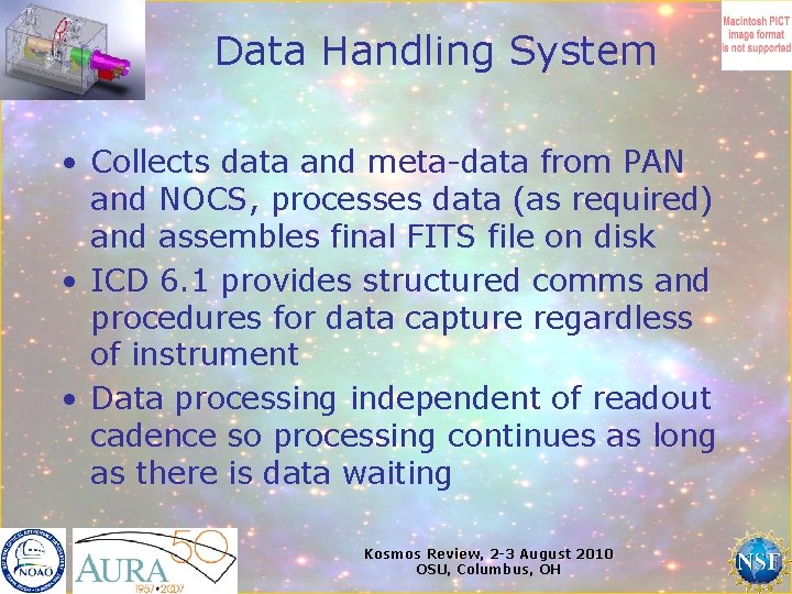 Data Handling System • Collects data and meta-data from PAN and NOCS, processes data