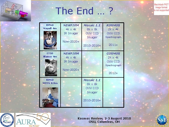 The End … ? KPNO Mayall 4 m NEWFIRM 4 k x 4 k