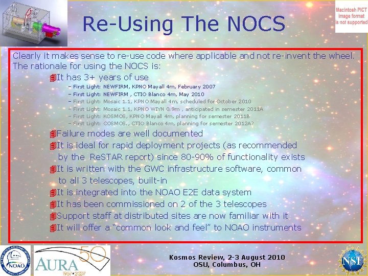 Re-Using The NOCS Clearly it makes sense to re-use code where applicable and not