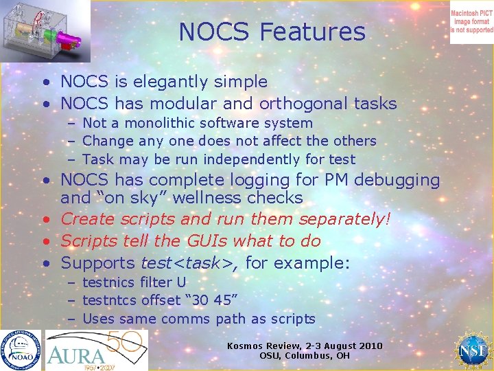 NOCS Features • NOCS is elegantly simple • NOCS has modular and orthogonal tasks