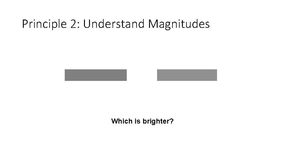 Principle 2: Understand Magnitudes Which is brighter? 