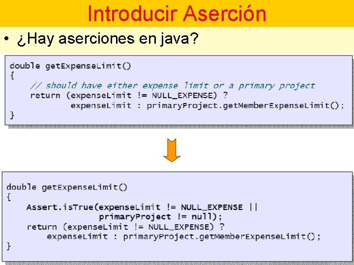 Introducir Aserción • ¿Hay aserciones en java? 