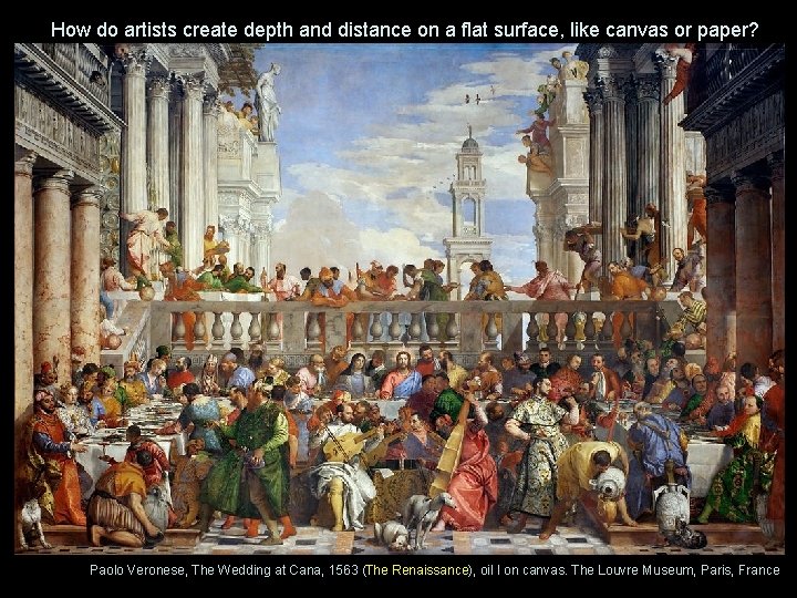 How do artists create depth and distance on a flat surface, like canvas or