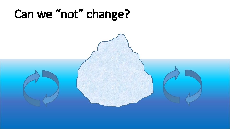 Can we “not” change? 
