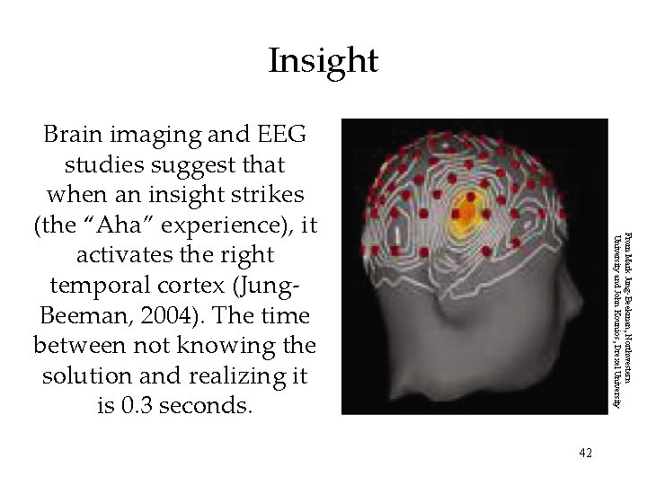 Insight From Mark Jung-Beekman, Northwestern University and John Kounios, Drexel University Brain imaging and Insight From Mark Jung-Beekman, Northwestern University and John Kounios, Drexel University Brain imaging and