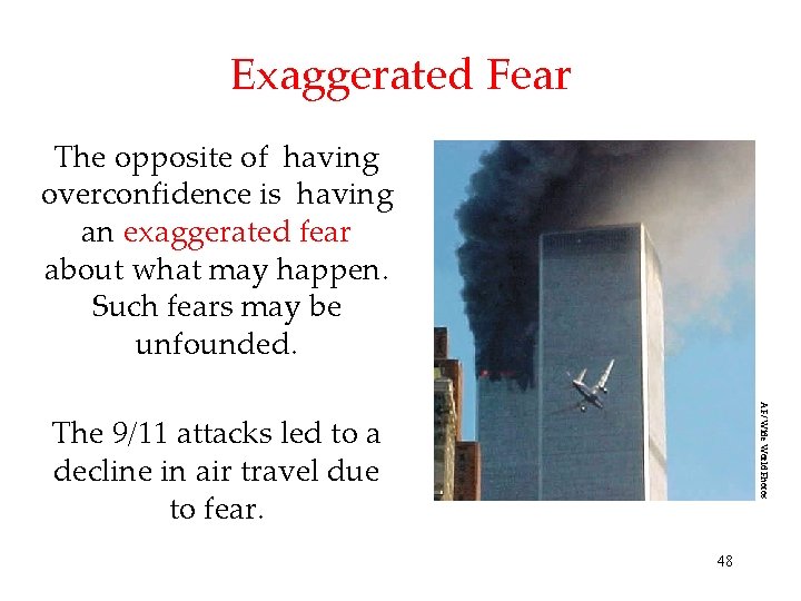 Exaggerated Fear The opposite of having overconfidence is having an exaggerated fear about what Exaggerated Fear The opposite of having overconfidence is having an exaggerated fear about what