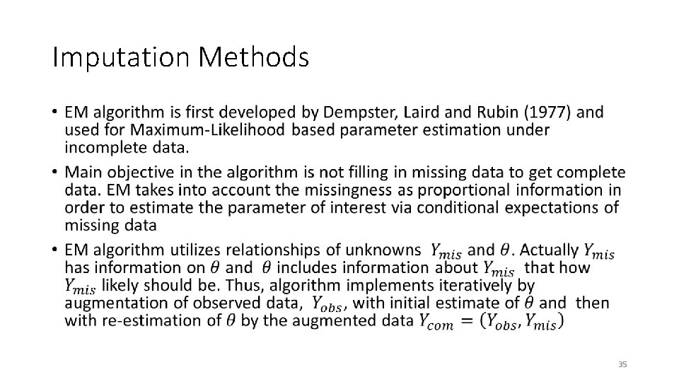 Imputation Methods • 35 