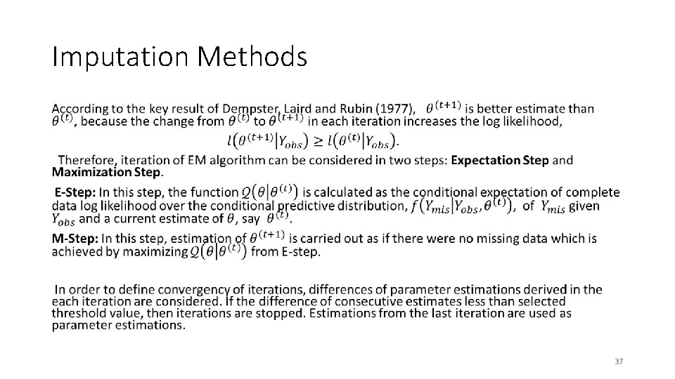 Imputation Methods • 37 