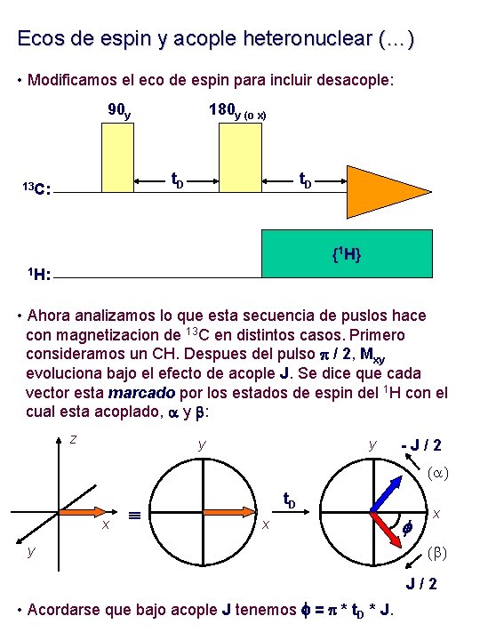 Ecos de espin y acople heteronuclear (…) • Modificamos el eco de espin para