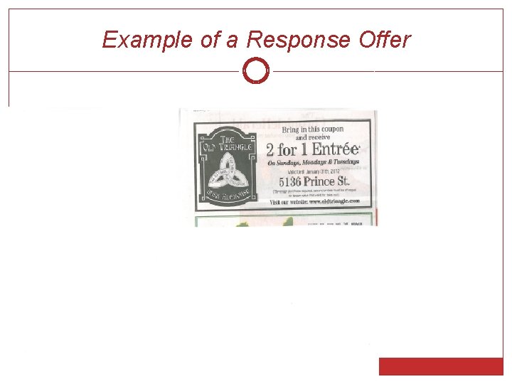 Example of a Response Offer Example of a Response Offer