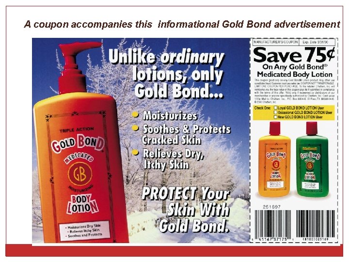 A coupon accompanies this informational Gold Bond advertisement A coupon accompanies this informational Gold Bond advertisement