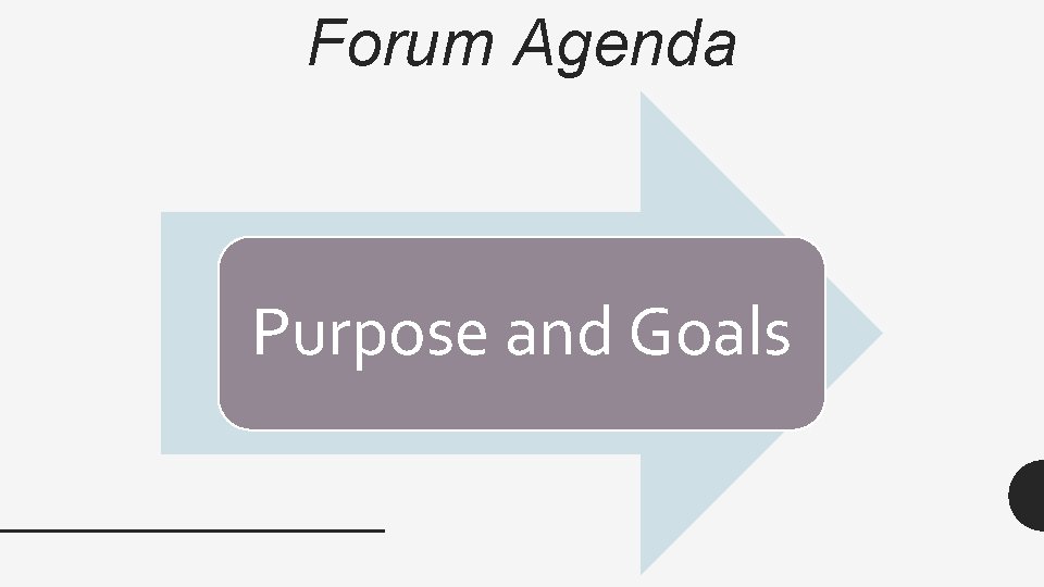 Forum Agenda Purpose and Goals 