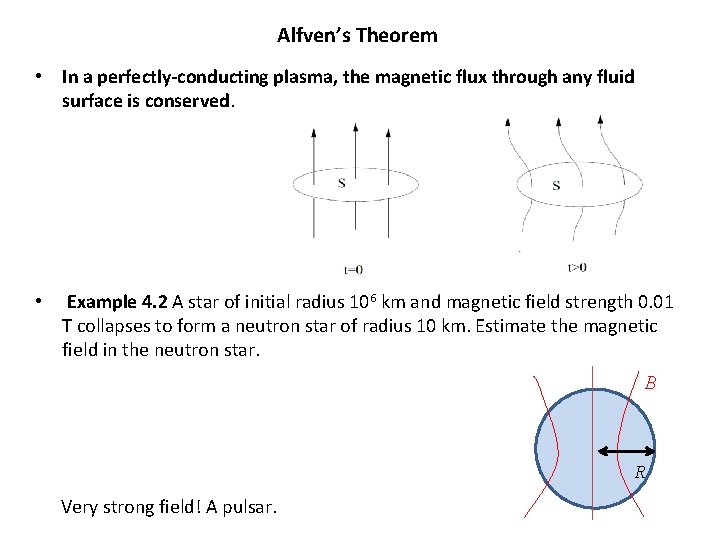 Alfven’s Theorem • In a perfectly-conducting plasma, the magnetic flux through any fluid surface