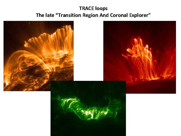TRACE loops The late “Transition Region And Coronal Explorer” 