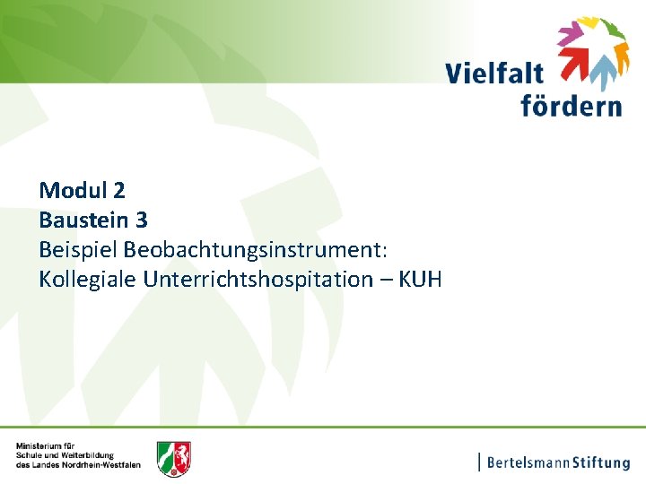 Modul 2 Baustein 3 Beispiel Beobachtungsinstrument: Kollegiale Unterrichtshospitation – KUH 