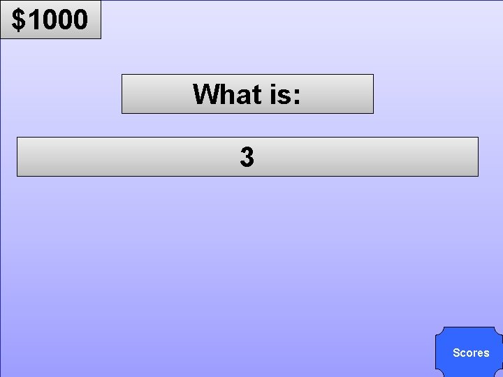 © Mark E. Damon - All Rights Reserved $1000 What is: 3 Scores 