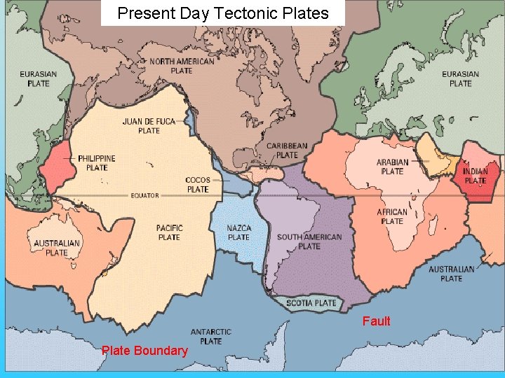 Present Day Tectonic Plates Fault Plate Boundary 