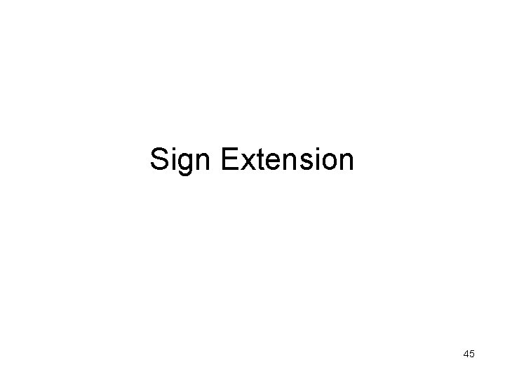 Sign Extension 45 