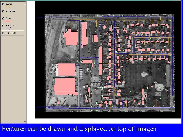 Features can be drawn and displayed on top of images 
