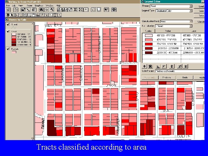 Tracts classified according to area 