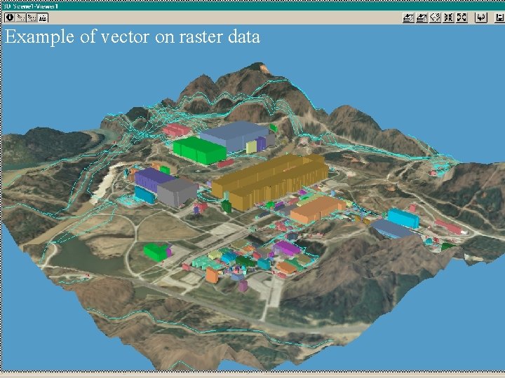 Example of vector on raster data 