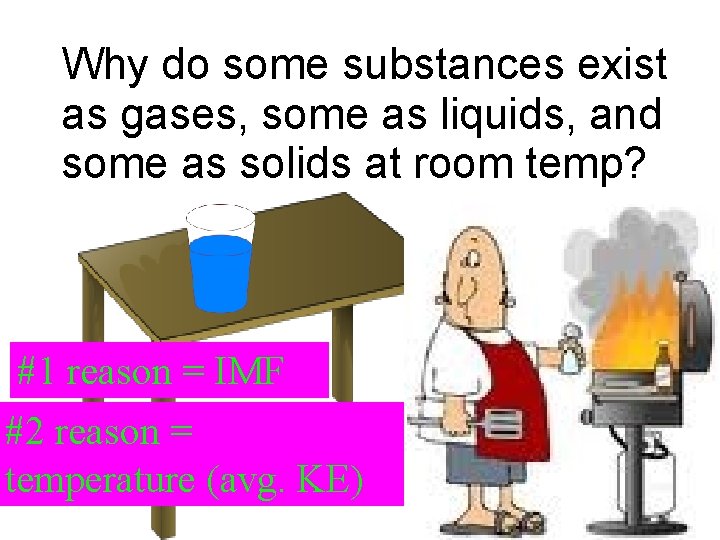 Why do some substances exist as gases, some as liquids, and some as solids