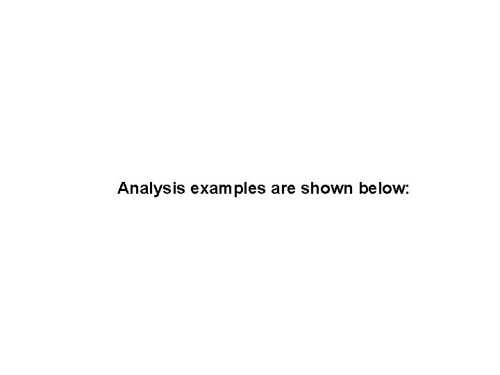 Analysis examples are shown below: 