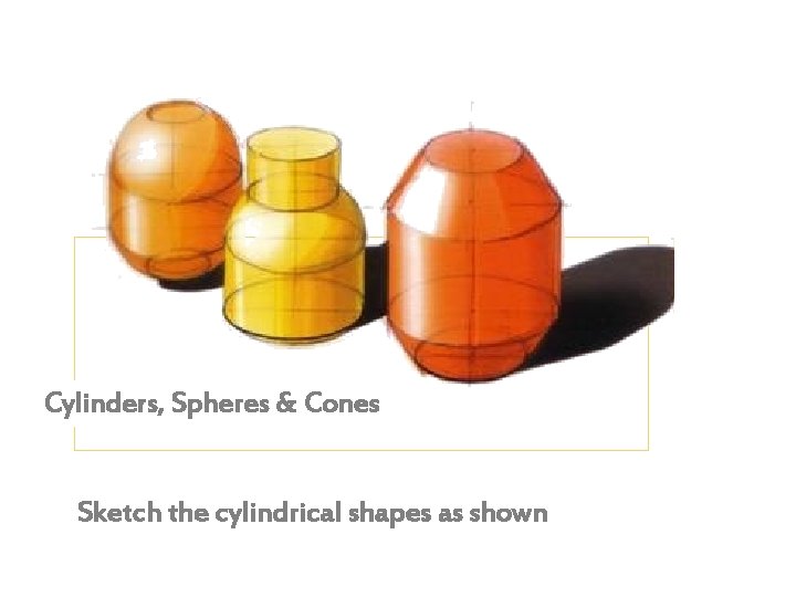 Cylinders, Spheres & Cones Sketch the cylindrical shapes as shown 