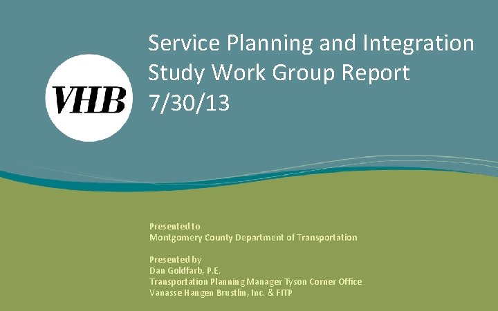 Montgomery County Rapid Transit System (RTS) Service Planning and System Integration Study Service Planning