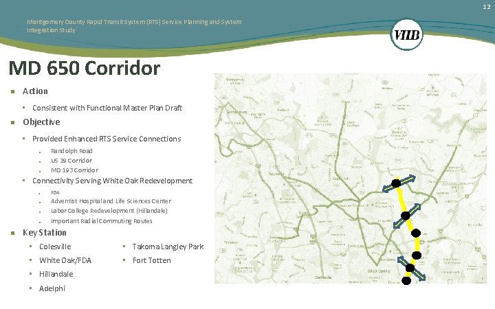 12 Montgomery County Rapid Transit System (RTS) Service Planning and System Integration Study MD