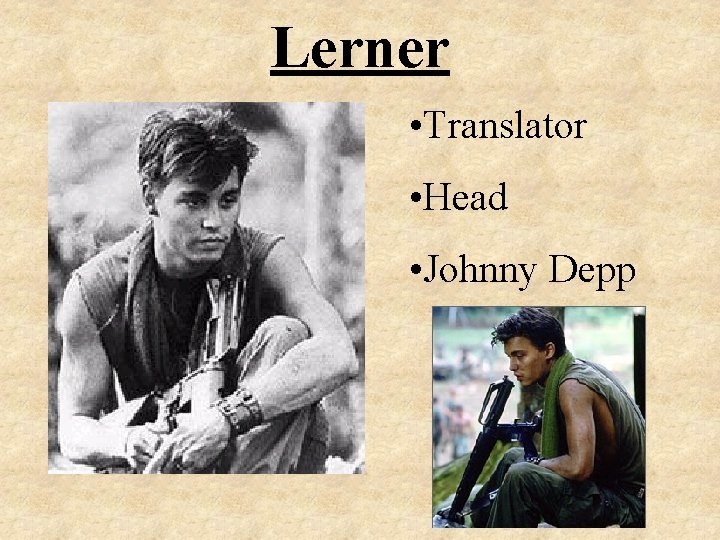 Lerner • Translator • Head • Johnny Depp 