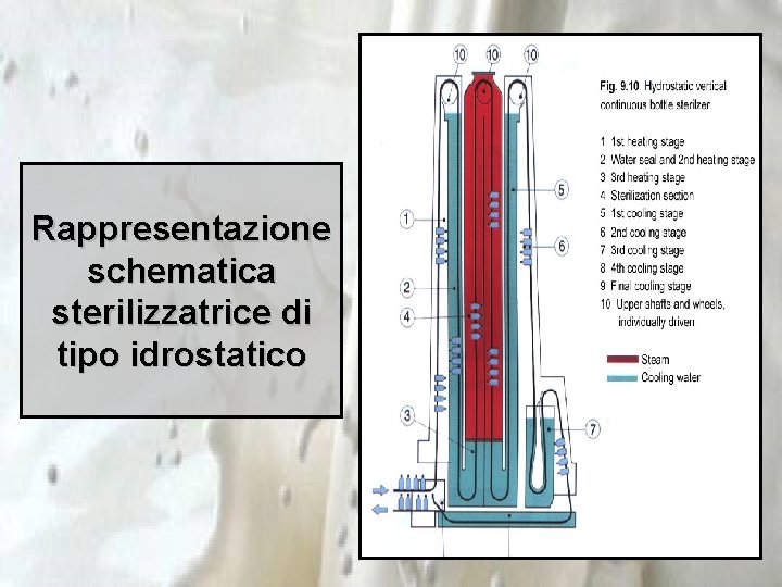 Rappresentazione schematica sterilizzatrice di tipo idrostatico 