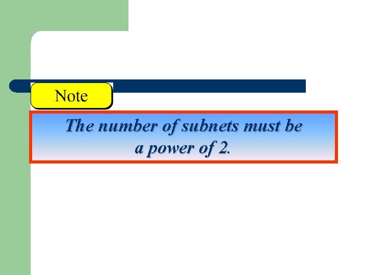 The number of subnets must be a power of 2. 