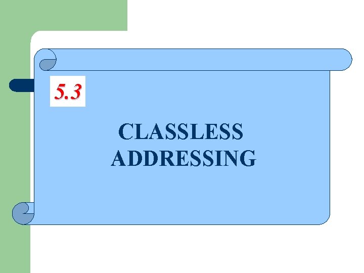 5. 3 CLASSLESS ADDRESSING 
