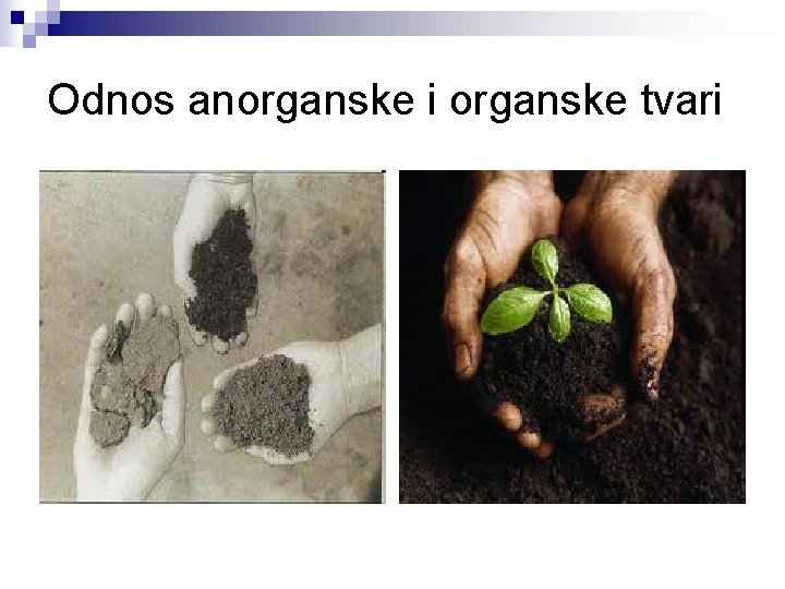 Odnos anorganske i organske tvari 
