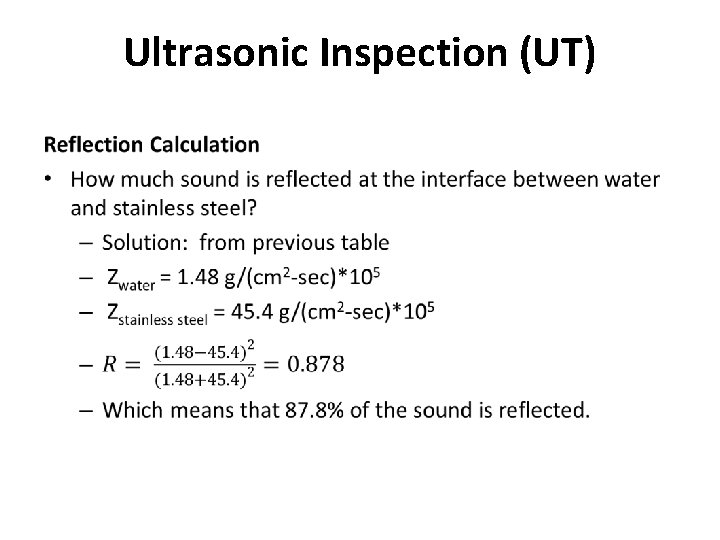 Ultrasonic Inspection (UT) 