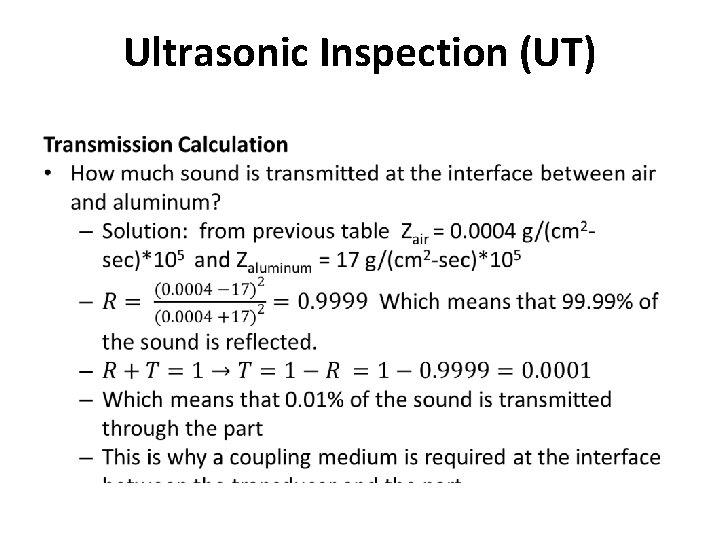 Ultrasonic Inspection (UT) 