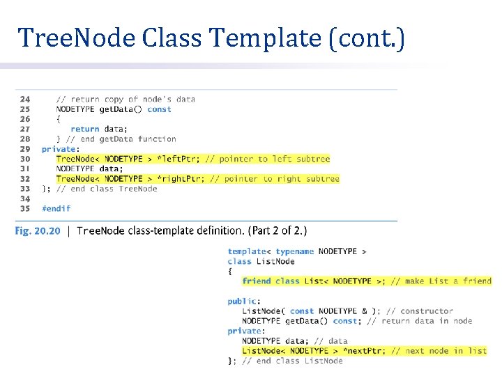 Tree. Node Class Template (cont. ) 