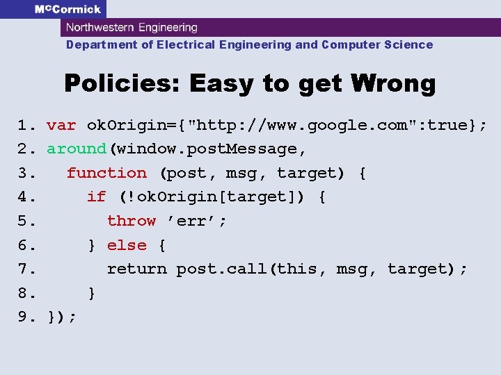 Department of Electrical Engineering and Computer Science Policies: Easy to get Wrong 1. var