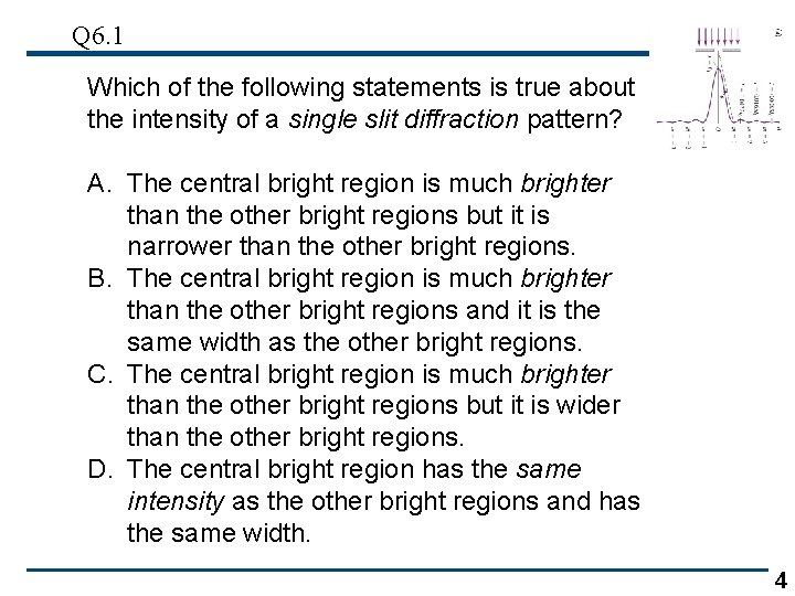 Q 6. 1 Which of the following statements is true about the intensity of Q 6. 1 Which of the following statements is true about the intensity of