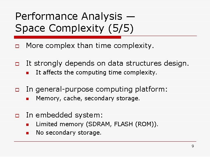 Performance Analysis and Measurement Chien Chin Chen Department