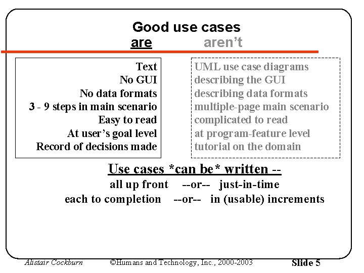 Good use cases aren’t Text No GUI No data formats 3 - 9 steps