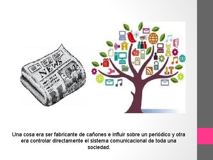 Una cosa era ser fabricante de cañones e influir sobre un periódico y otra