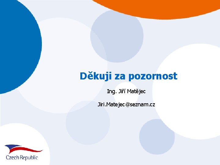 Děkuji za pozornost Ing. Jiří Matějec Jiri. Matejec@seznam. cz 