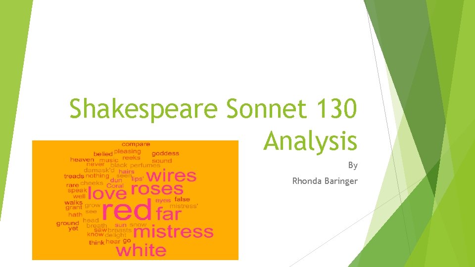 Shakespeare Sonnet 130 Analysis By Rhonda Baringer 