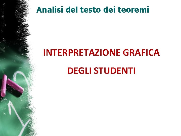 Analisi del testo dei teoremi INTERPRETAZIONE GRAFICA DEGLI STUDENTI 