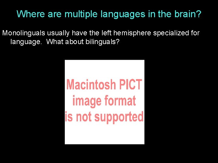 Where are multiple languages in the brain? Monolinguals usually have the left hemisphere specialized