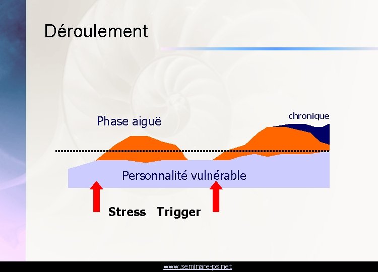 Déroulement chronique Phase aiguë Personnalité vulnérable Stress, Trigger www. seminare-ps. net 